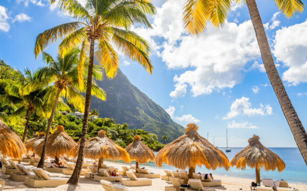 St. Lucia - Spiaggia caraibica con palme