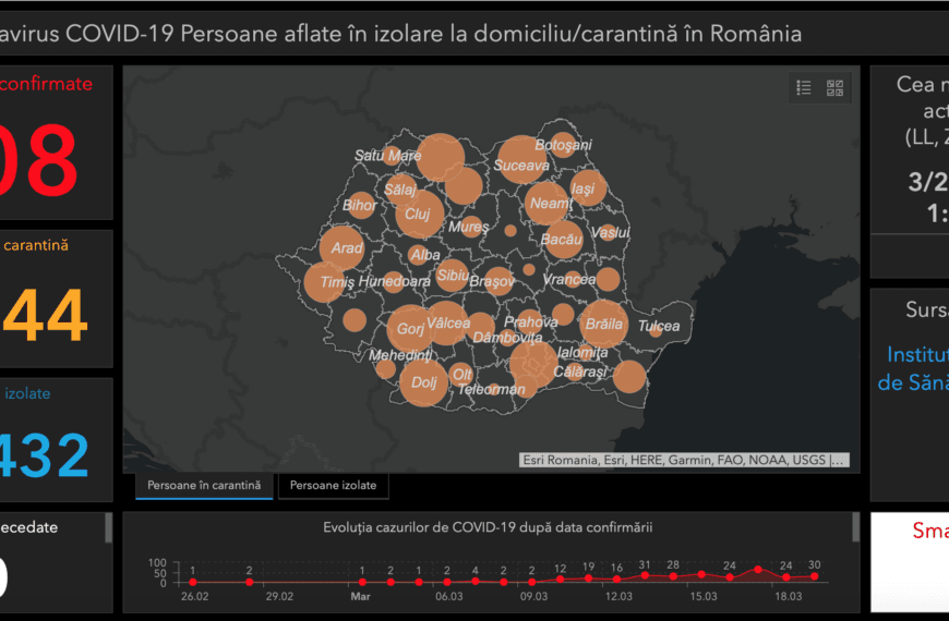 Persone affette da Coronavirus COVID-19 in isolamento domiciliare/quarantena in Romania – 20 marzo 2020 – 23:18